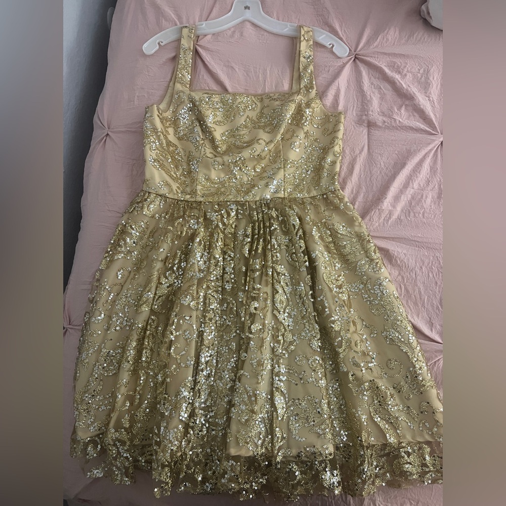 Gold sequin dress